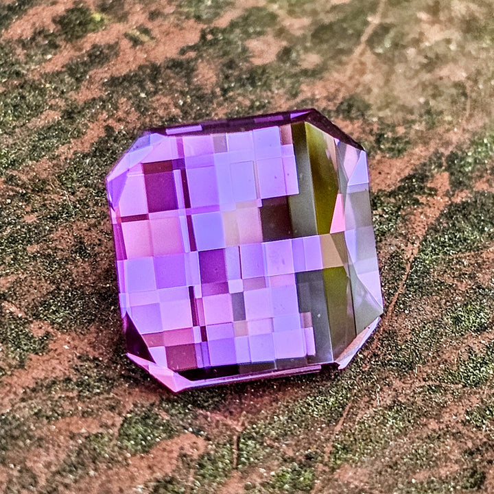 Purple Czochralski Lab Sapphire, Pixel Square Cut, 5.10 Carats