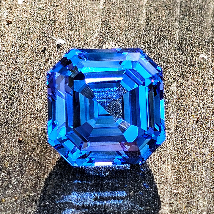 Vivid Blue Lab Spinel, Asscher Cut, 18.16 Carats