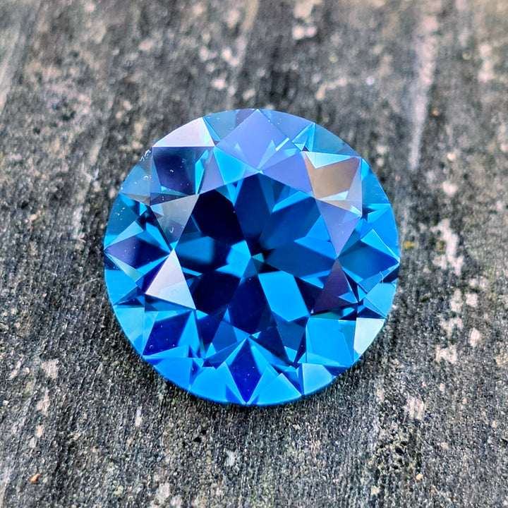 Cerulean Blue Lab Sapphire, Traditional Round Brilliant Cut, 16.43 Carats
