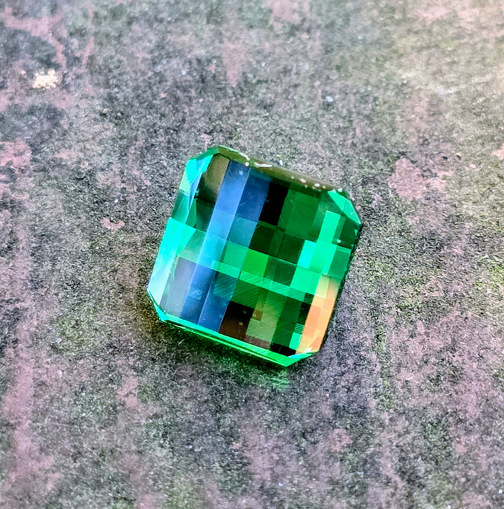 Green CTH YAG, Pixel Square Cut, 6.77 Carats