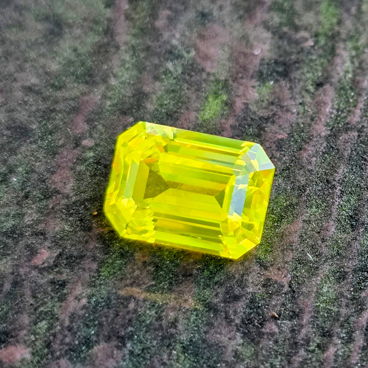 "Ultra" Glow In The Dark Lab Garnet, Emerald Cut, 11.47 Carats