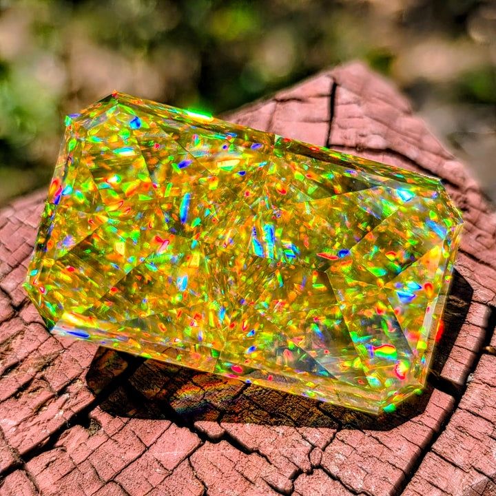 White Rutile 🌈🍭🦄, Crushed Ice Rectangle Cut, 302.40 Carats