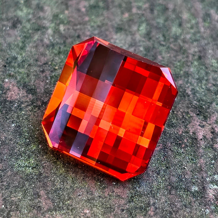 Fire Orange Lab Sapphire, Pixel Square Cut, 12.31 Carats