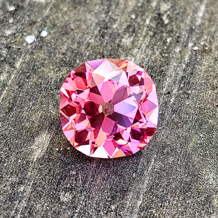 Light Pink-Orange Padparadscha Lab Sapphire, Antique Cushion Cut, 9.32 Carats