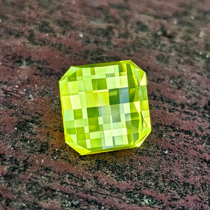 Cerium Doped YAG, Pixel Square Cut, 12.37 Carats