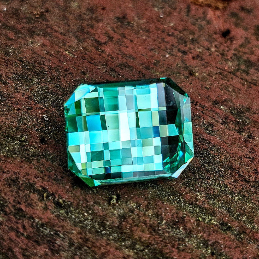 Teal "Paraiba" YAG, Pixel Rectangle Cut, 11.40 Carats - DJEVA