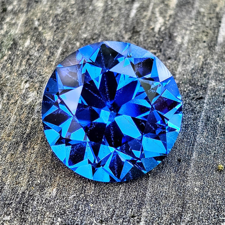 Vivid Blue Lab Spinel, Traditional Round Brilliant Cut, 29.45 Carats - DJEVA
