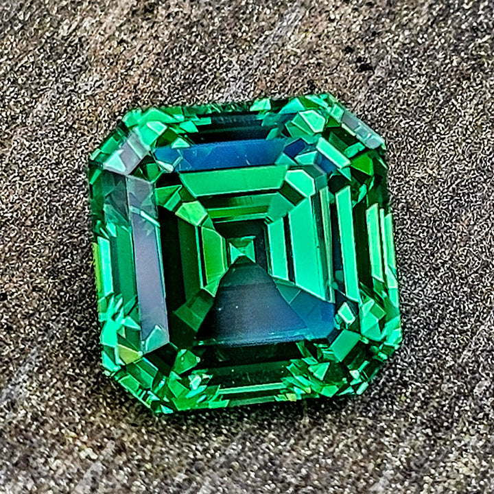 Vivid Green Vanadium YAG, Asscher Cut, 8.24 Carats - DJEVA