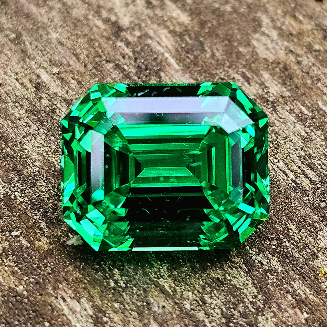 Vivid Green Vanadium YAG, Emerald Cut, 15.3 Carats - DJEVA