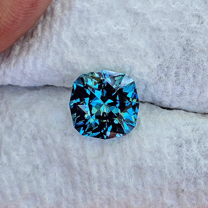 Cerulean Blue Lab Sapphire, House Of Sylas Cushion Cut, 10.42 Carats - DJEVA